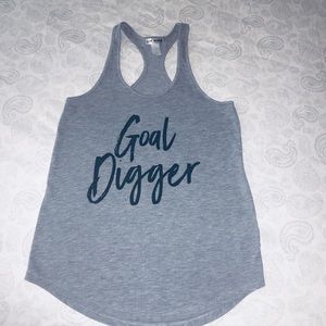 Love Monday Apparel-Grey Tank- GOAL DIGGER- Med.